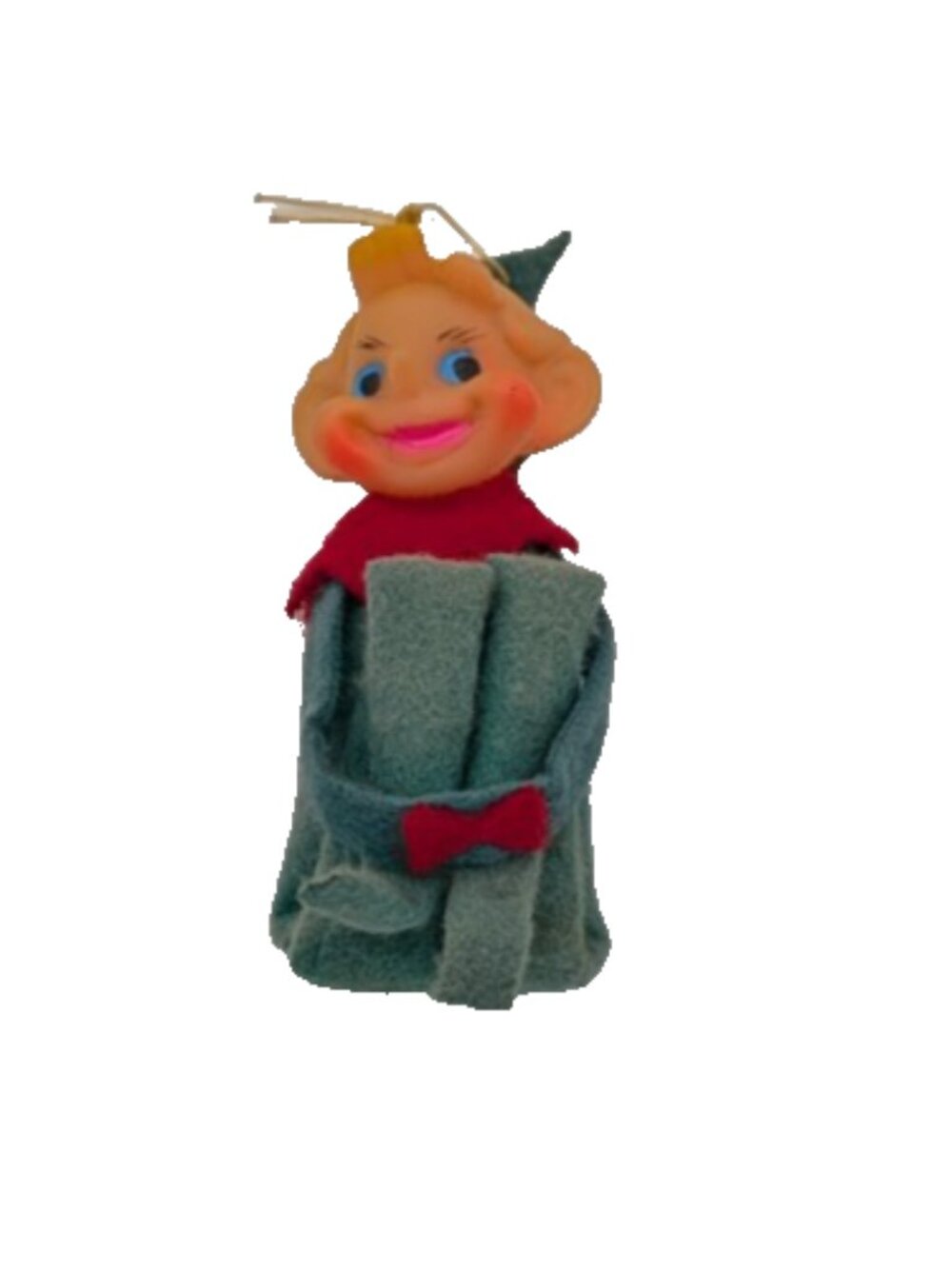 Vintage Japan Pixie Elf Knee Hugger Felt Ornament Christmas MCM 4.5" Kitschy #C